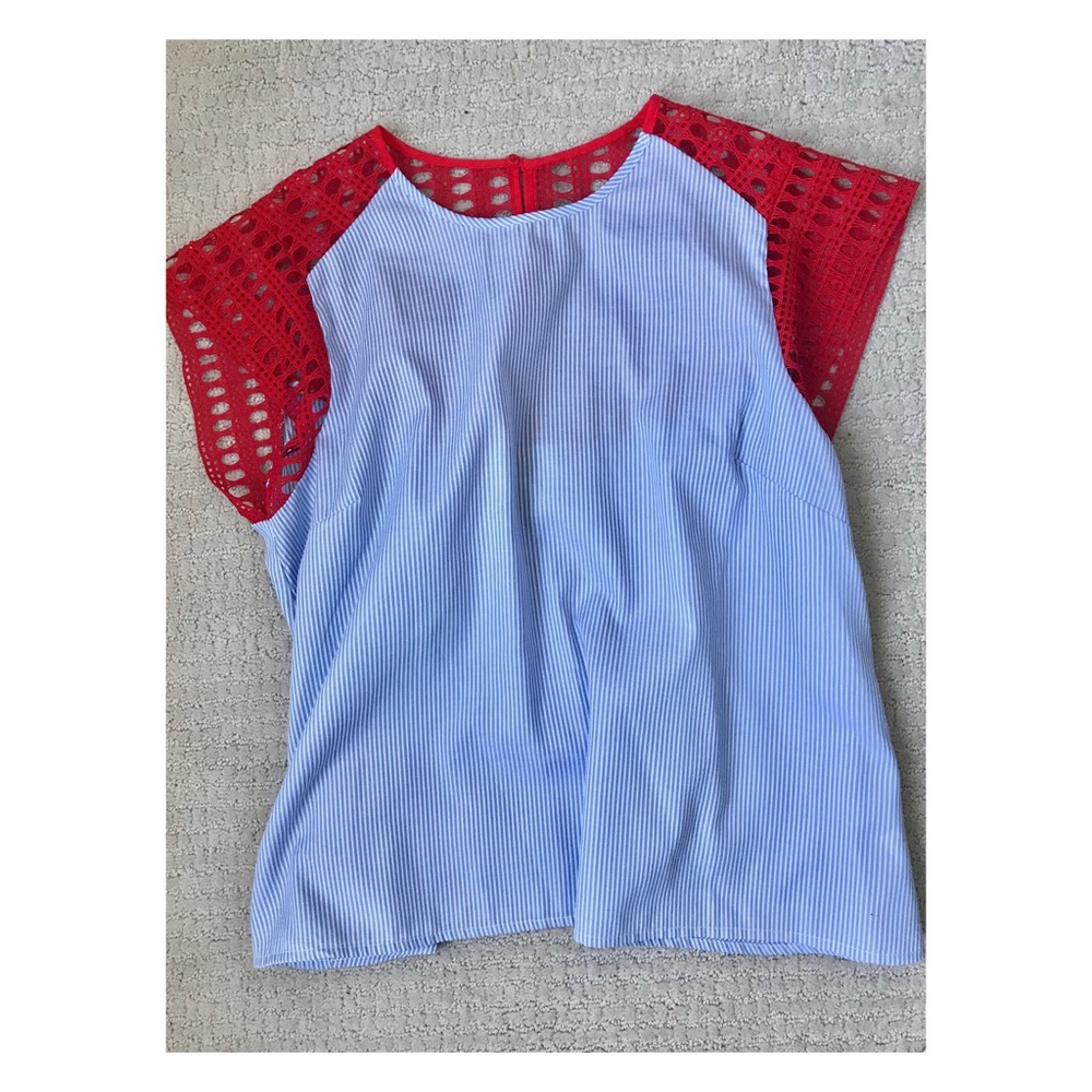 Red/Blue blouse, size medium